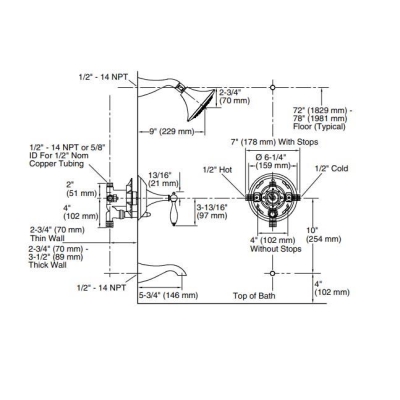 Kohler - Kohler Duş Sistemi Finial Traditional Presure Balans Ankastre