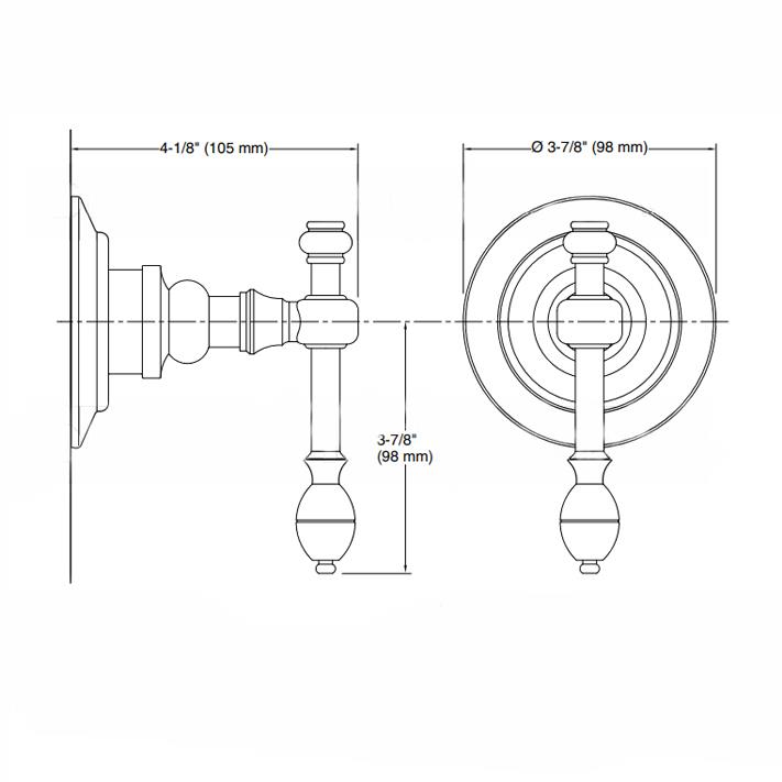 Kohler Gizli Taharat - Açma Kapama Valfi Ankastre Dış Kapak Antique Altın Ük - 10KOH-T10681-4-PB