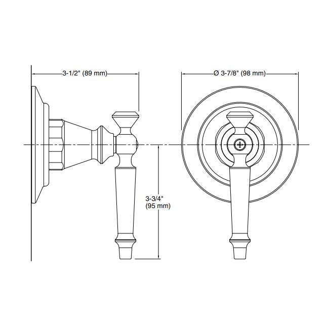 Kohler Gizli Taharat - Açma Kapama Valfi Ankastre Dış Kapak Antique Bronz Ük - 11KOH-T10111-4-BV