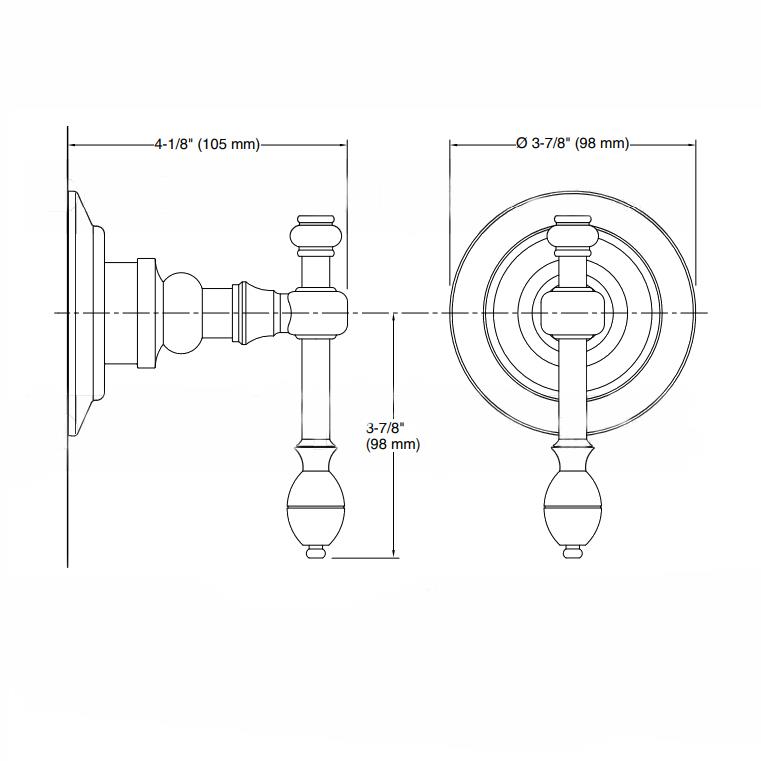 Kohler Gizli Taharat - Açma Kapama Valfi Ankastre Dış Kapak IV Georges Brass Nikel Rengi Ük - 10KOH-T10681-4-BN