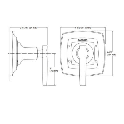 KOHLER - Kohler Gizli Taharat - Açma Kapama Valfi Ankastre Dış Kapak Margaux Altın