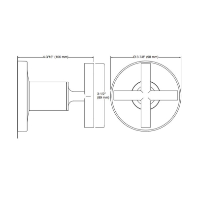 KOHLER - Kohler Gizli Taharat - Açma Kapama Valfi Ankastre Dış Kapak Puristic Krom