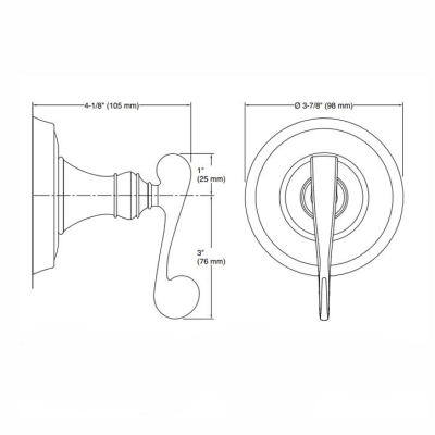 KOHLER - Kohler Gizli Taharat - Açma Kapama Valfi Ankastre Dış Kapak Reviva Scroll Handle Nikel Rengi Ük (1)