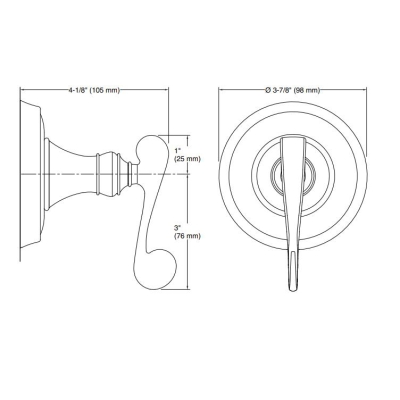 KOHLER - Kohler Gizli Taharat - Açma Kapama Valfi Ankastre Dış Kapak Revival Scroll Handle Krom Ük