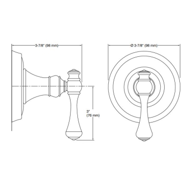 KOHLER - Kohler Gizli Taharat - Açma Kapama Valfi Ankastre Dış Kapak Revival Tradational Handle Krom Ük (1)