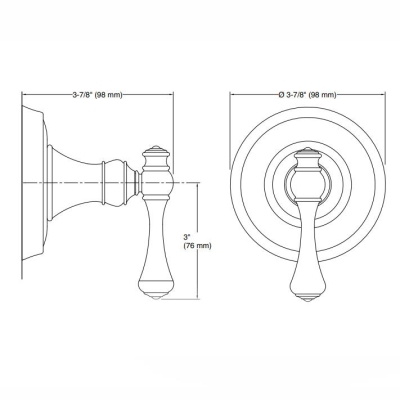 KOHLER - Kohler Gizli Taharat - Açma Kapama Valfi Ankastre Dış Kapak Revival Traditional Handle Nikel Rengi Ük (1)