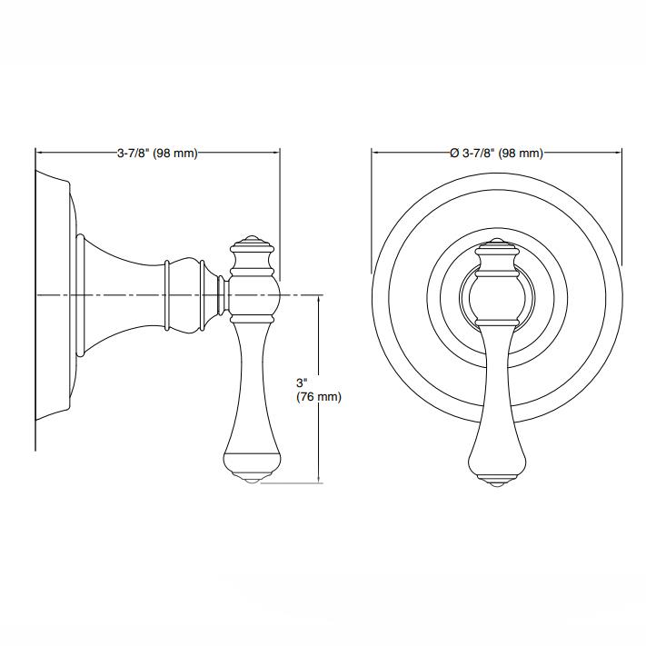 Kohler Gizli Taharat - Açma Kapama Valfi Ankastre Dış Kapak Revival Traditional Handle Nikel Rengi Ük - 10KOH-T16177-4A-BN