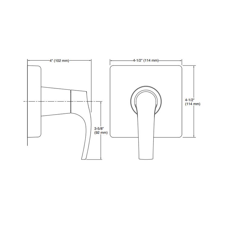 Kohler Gizli Taharat - Açma Kapama Valfi Ankastre Dış Kapak Symbol Krom Ük - 10KOH-T18091-4-CP