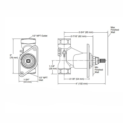 KOHLER - Kohler Gizli Taharat - Açma Kapama Valfi Duvar İçi Ünite 1/2 (1)