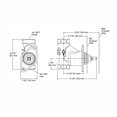 KOHLER - Kohler Gizli Taharat - Açma Kapama Valfi Duvar İçi Ünite 3/4