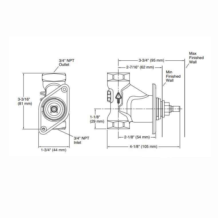 Kohler Gizli Taharat - Açma Kapama Valfi Duvar İçi Ünite 3/4 - 10KOH2977-K-NA