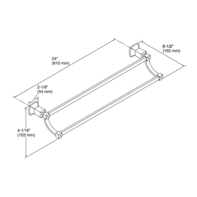 Kohler Havluluk Çiftli Uzun Margaux , Krom - Thumbnail 10KOH16253-CP