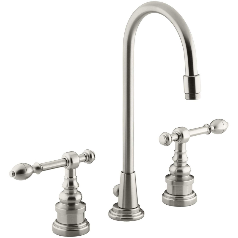 Kohler Lavabo Bataryası IV. Georges Brass Yüksek Boyunlu , Fırçalanmış Nikel - 10KOH6813-4-BN0