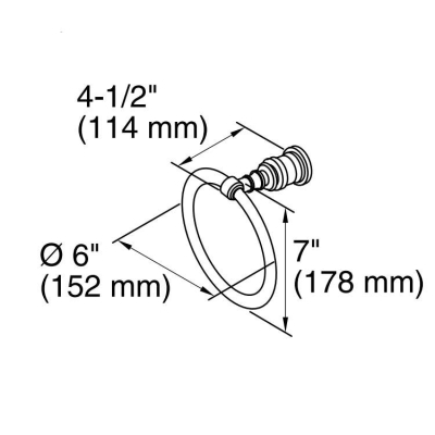 Kohler Havluluk Yuvarlak IV. Georges Brass ,Fırçalanmış Bronze - Thumbnail 10KOH6817-BV000