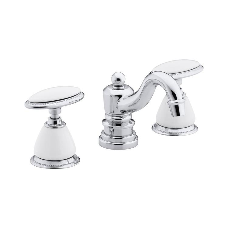 Kohler Lavabo Bataryası Antique Beyaz Porselen Volanlı - 10KOH280-9B-CP-TAKIM3