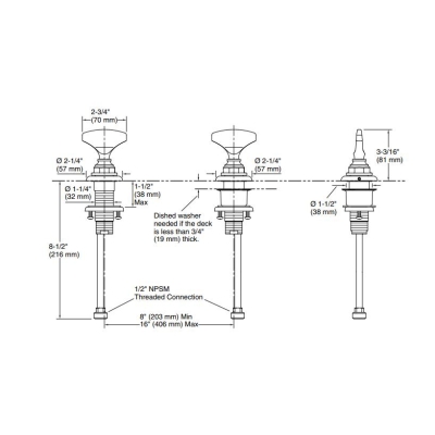 Kohler Lavabo Bataryası Artifacts Bell Design & Widespread Modern Altın - Thumbnail 10KOH72759-2MB-TAKIM