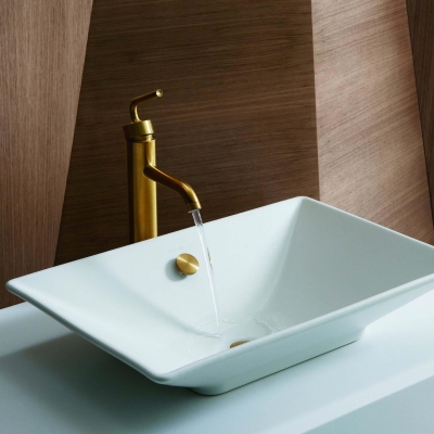 KOHLER - Kohler Lavabo Bataryası Çanak Purist, Brushed Bronze (1)