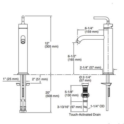 Kohler Lavabo Bataryası Çanak Purist, Krom - Thumbnail 10KOH14404-4A-CP