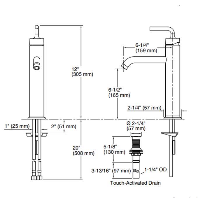 Kohler Lavabo Bataryası Çanak Purist, Krom - 10KOH14404-4A-CP