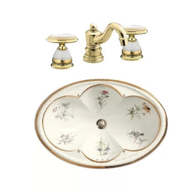 Kohler - Kohler Lavabo Bataryası Antique Praire Flowers Desenli Volan (1)