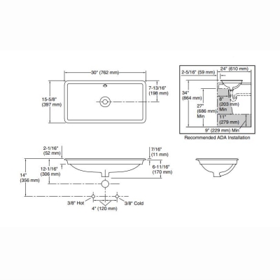 KOHLER - Kohler Lavabo İron Plans Döküm 76 x 40 cm Mürdüm Rengi