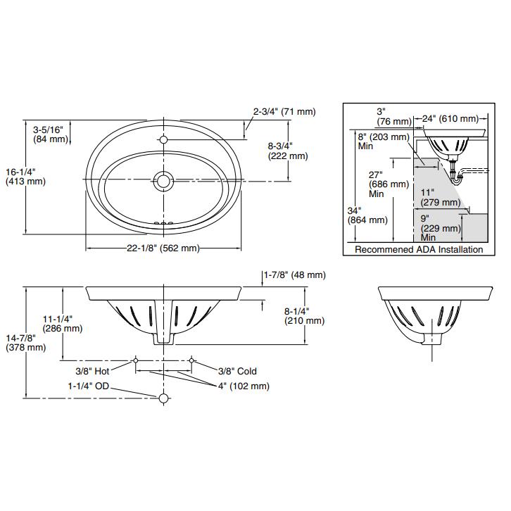 Kohler Lavabo Serif Tezgah Üstü Tek Delikli - 10KOH2075-1-0