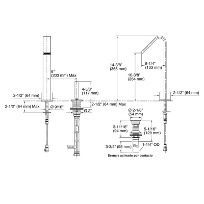 KOHLER - Kohler Lavabo Bataryası Loure Uzun Boyunlu Kumandalı Krom