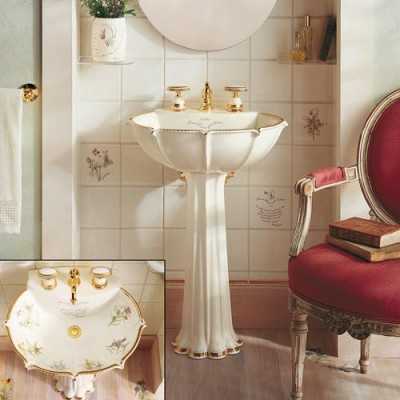 Kohler Lavabo Praire Flowers Ayaklı Özel Desenli - 11KOH14267-WF96-TAKIM