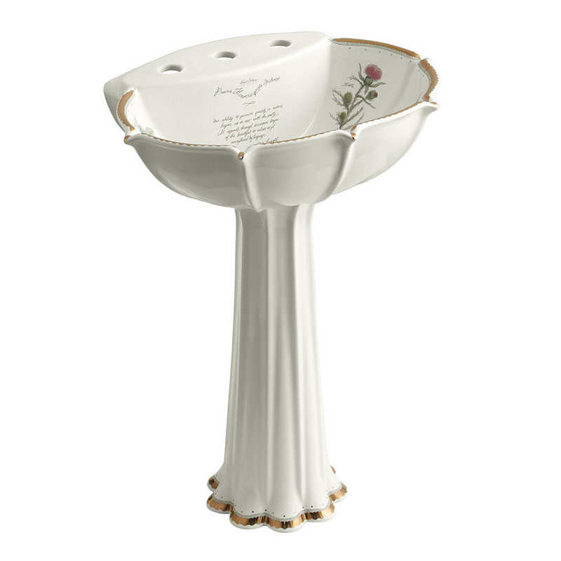 Kohler Lavabo Praire Flowers Ayaklı Özel Desenli - 11KOH14267-WF96-TAKIM