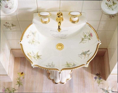 Kohler Lavabo Praire Flowers Ayaklı Özel Desenli - Thumbnail 11KOH14267-WF96-TAKIM