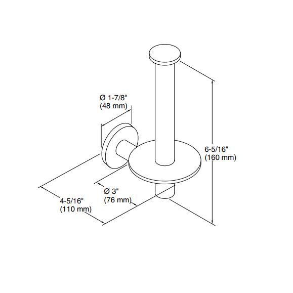 Kohler Tuvalet Kağıtlık Dikey Purist, Krom - 10KOH14444-CP