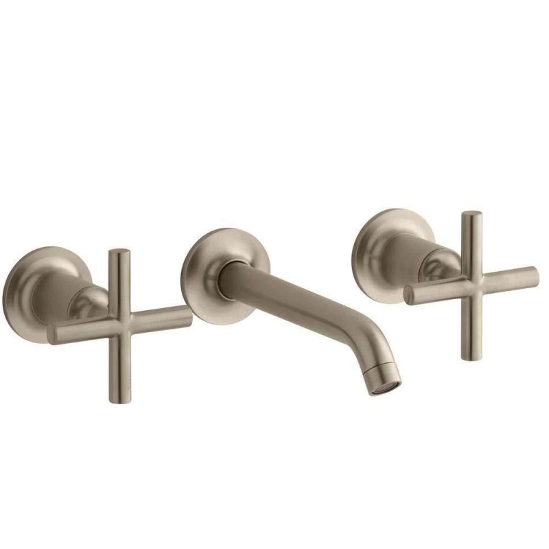 Kohler Lavabo Bataryası Purist Duvardan Ankastre, Brushed Bronz - 10KOH-T14413-3-BV-PAKET