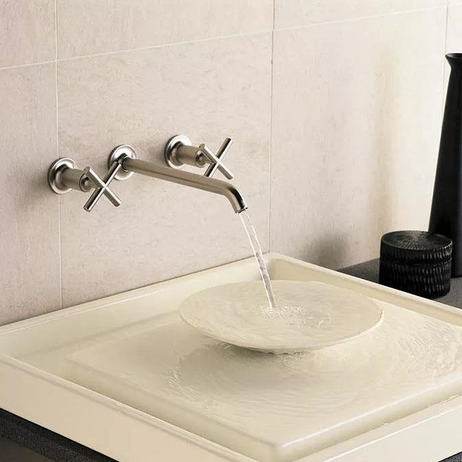 Kohler Lavabo Bataryası Purist Duvardan Ankastre Fırçalanmış Nikel - 10KOH-T14417-3-BN