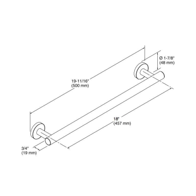 Kohler Havluluk Uzun Purist, Krom - Thumbnail 10KOH14435-CP