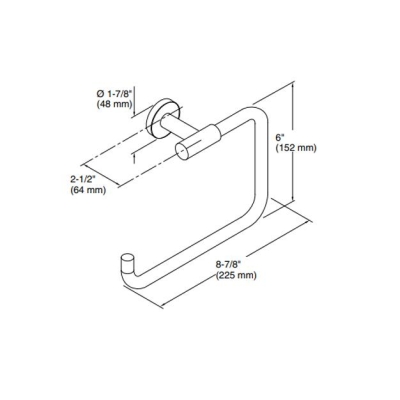 Kohler Havluluk Yuvarlak Purist , Krom - Thumbnail 10KOH14441-CP