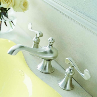 KOHLER - Kohler Lavabo Bataryası Revival Scroll Handle 3 Delikli Brushed Bronz