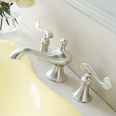 KOHLER - Kohler Lavabo Bataryası Revival Scroll Handle 3 Delikli Brushed Nikel