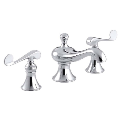 Kohler Lavabo Bataryası Revival Scroll Handle 3 Delikli Polished Krom - Thumbnail 10KOH16102-4-CP