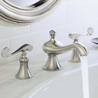 KOHLER - Kohler Lavabo Bataryası Revival Scroll Handle 3 Delikli Polished Krom