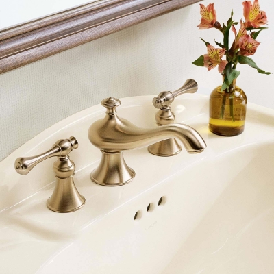 Kohler Lavabo Bataryası Revival Traditional Handle 3 Delikli Brushed Bronz - Thumbnail 10KOH16102-4A-BV