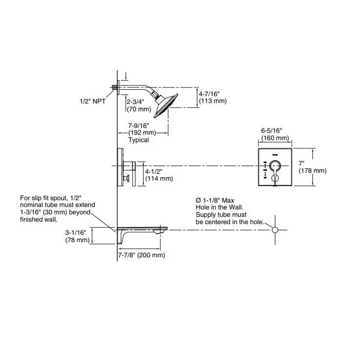 Kohler Duş Sistemi Stance Ankastre Presure Balans Parlak Krom - 10KOH-T14776-4-CP