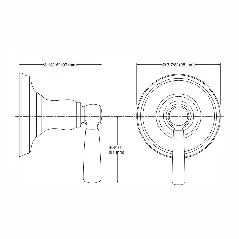 Kohler Transfer Valfi Ankastre Dış Kapak Bancroft Porselen Handle Altın Ük - 11KOH-T10595-4P-AF