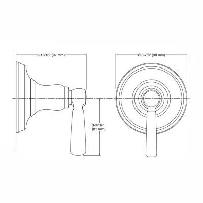 KOHLER - Kohler Transfer Valfi Ankastre Dış Kapak Bancroft Porselen Handle Bronz Ük