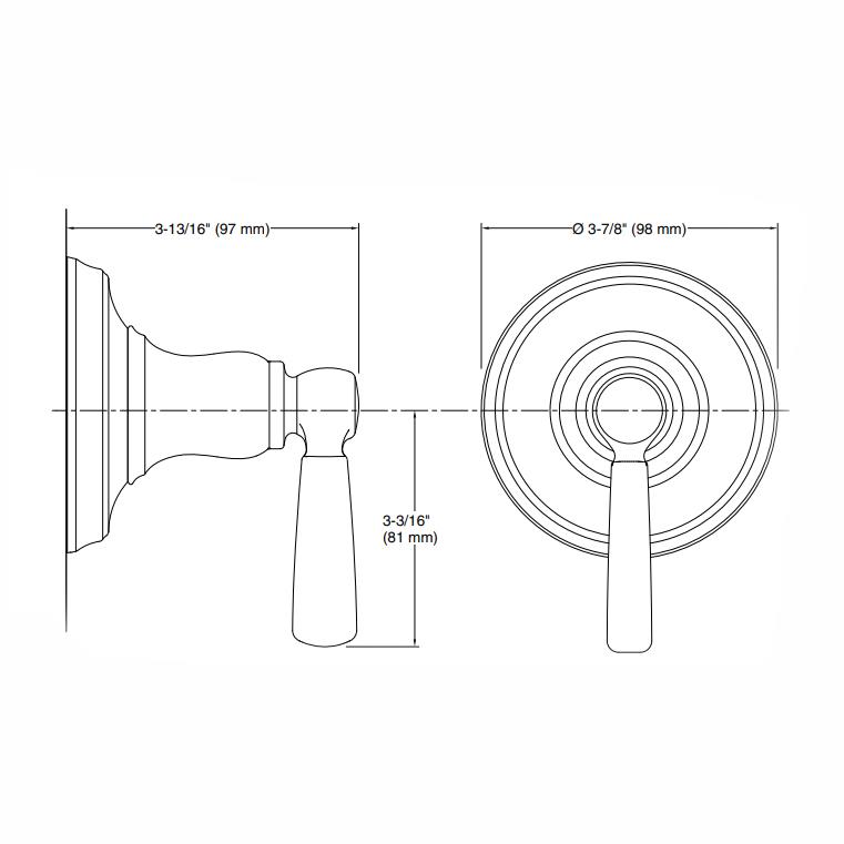 Kohler Transfer Valfi Ankastre Dış Kapak Bancroft Porselen Handle Bronz Ük - 10KOH-T10595-4P-BV