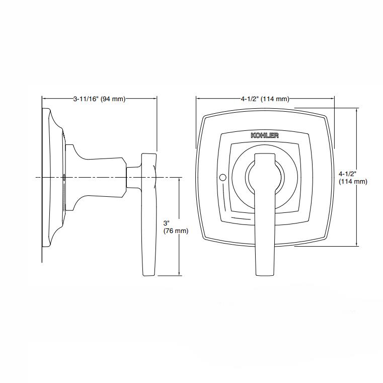 Kohler Transfer Valfi Ankastre Dış Kapak Margaux Altın - 10KOH-T16242-4-AF