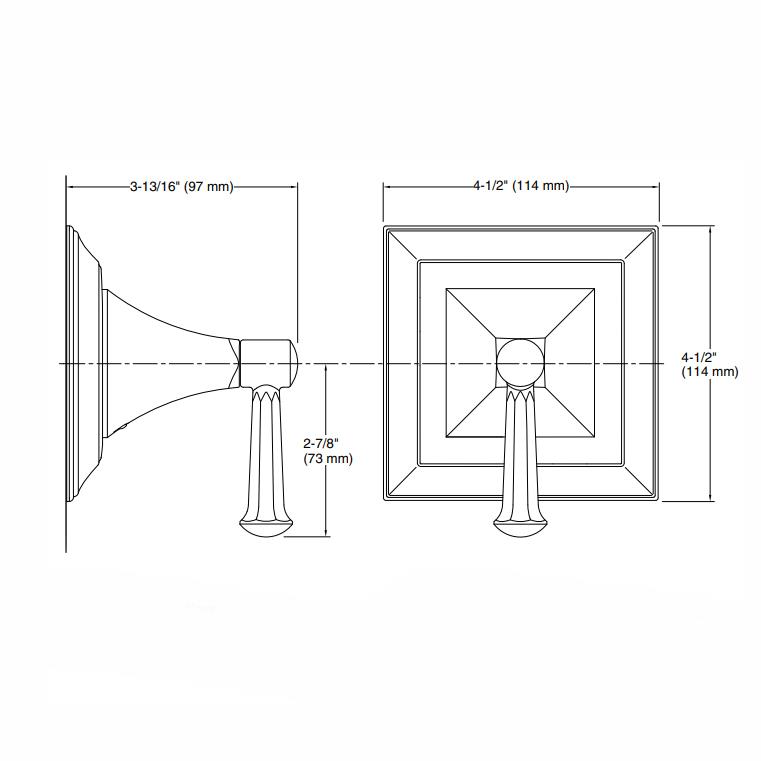 Kohler Transfer Valfi Ankastre Dış Kapak Memoirs Stately Krom Ük - 10KOH-T10424-4S-CP