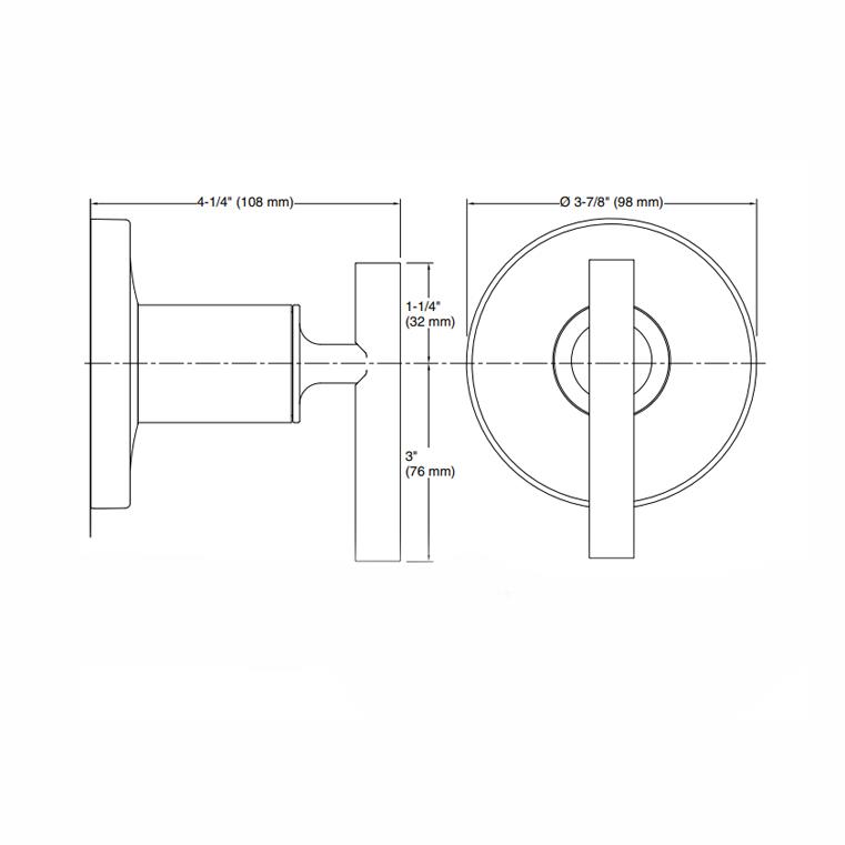 Kohler Transfer Valfi Ankastre Dış Kapak Puristic Krom - 10KOH-T14491-4-CP