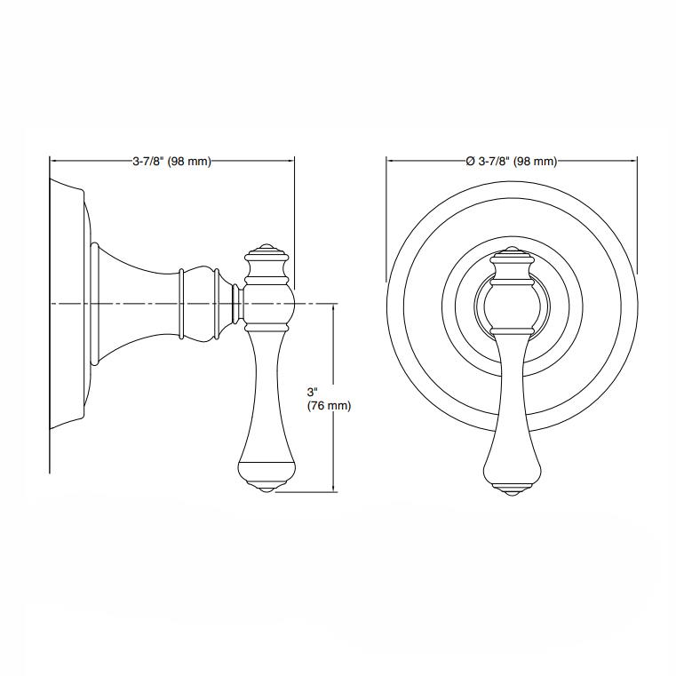 Kohler Transfer Valfi Ankastre Dış Kapak Revival Traditional Altın Ük - 10KOH-T16178-4A-PB