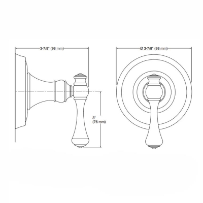 KOHLER - Kohler Transfer Valfi Ankastre Dış Kapak Revival Traditional Altın Ük (1)