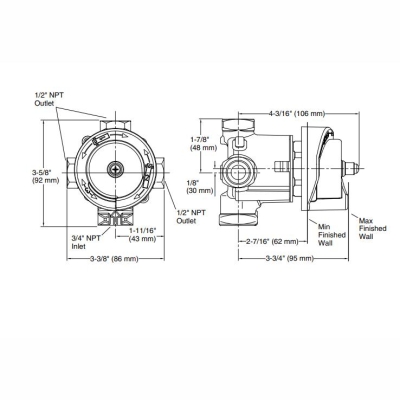 KOHLER - Kohler Transfer Valfi - Yönlendirici Duvar İçi Ünite 3/4 (1)